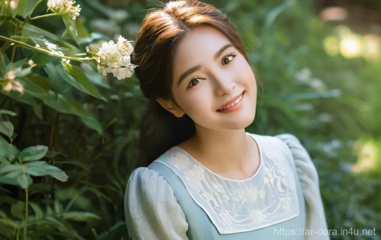 시즈카의 매력 포인트 - **Prompt:** A serene and approachable young woman, akin to Shizuka, with a gentle, genuine smile, si...